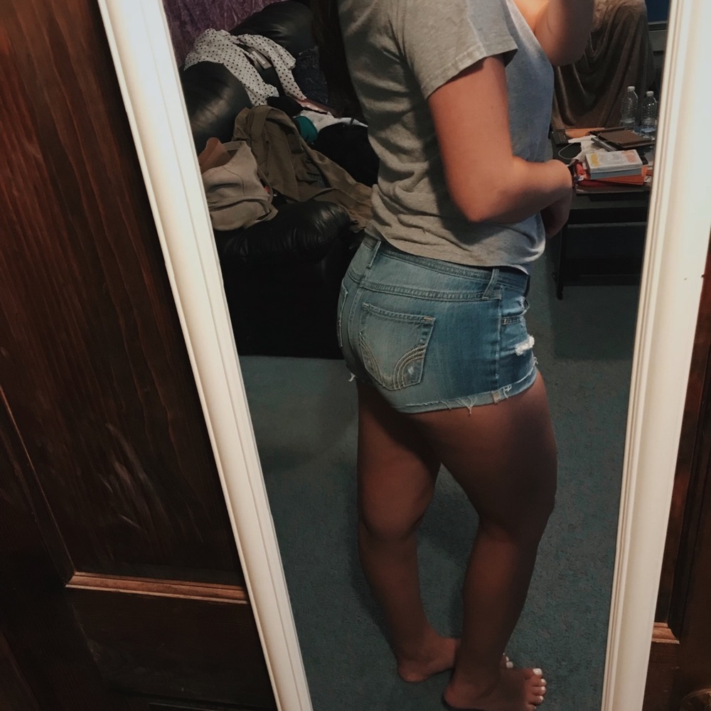 Hollister low rise jean shorts lace pockets - Picture 4 of 5